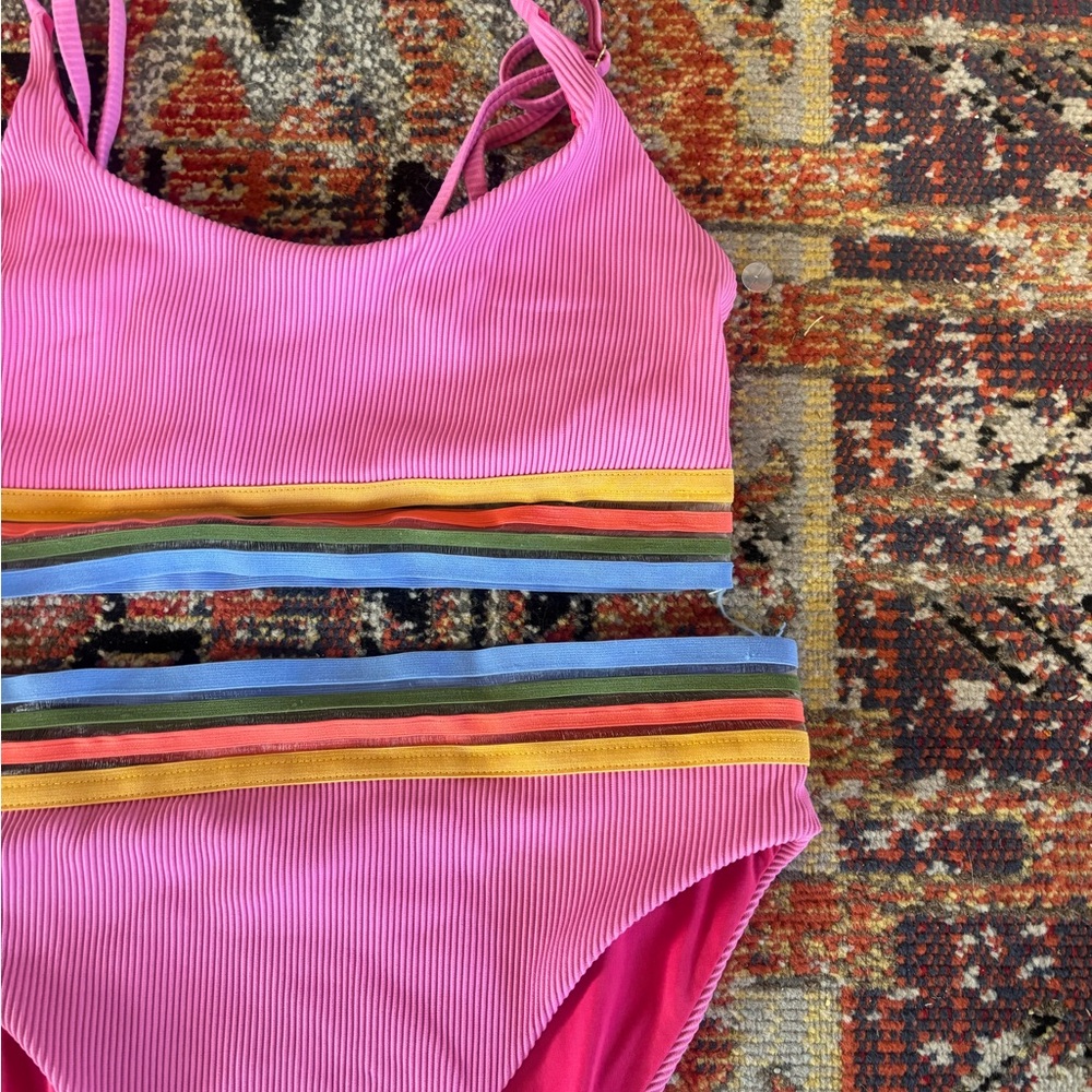 Beach Riot Ribbed Pink Bikini - Picture 2 of 7